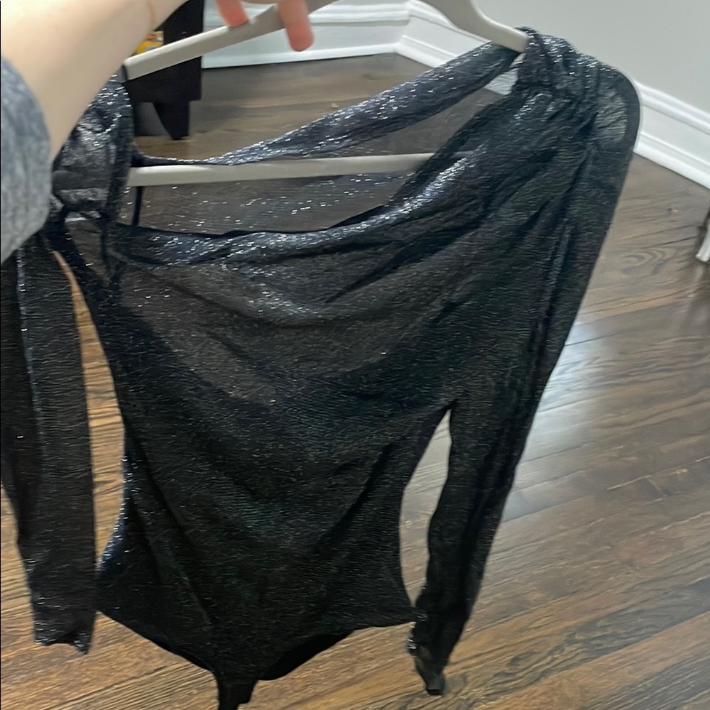 Abercrombie L Off-Shoulder Sparkle Bodysuit